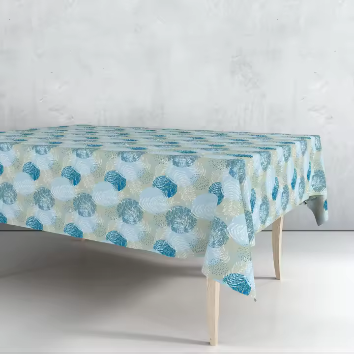 Mantel de hule tejido por metros - Azul Moderno 42021-1    mantel por metros; manteles; mantel barato; mantel jardín - 1