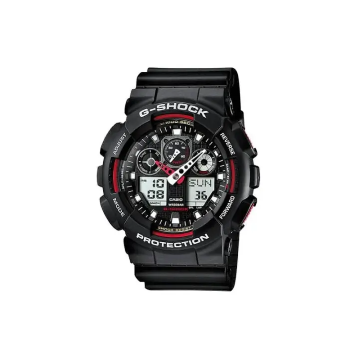 Reloj G-shock Hombre Resistencia Correa Resina Negra Ga-100-1a4er - 1
