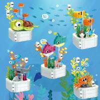 Bloques De Construcción DIY Con Animales Marinos Juguete Educativo Para Niños Set Incluye Peces Calamares Murciélagos Con Plantas Acuáticas Tamaño Pequeño Compatible Con Lego - details 4