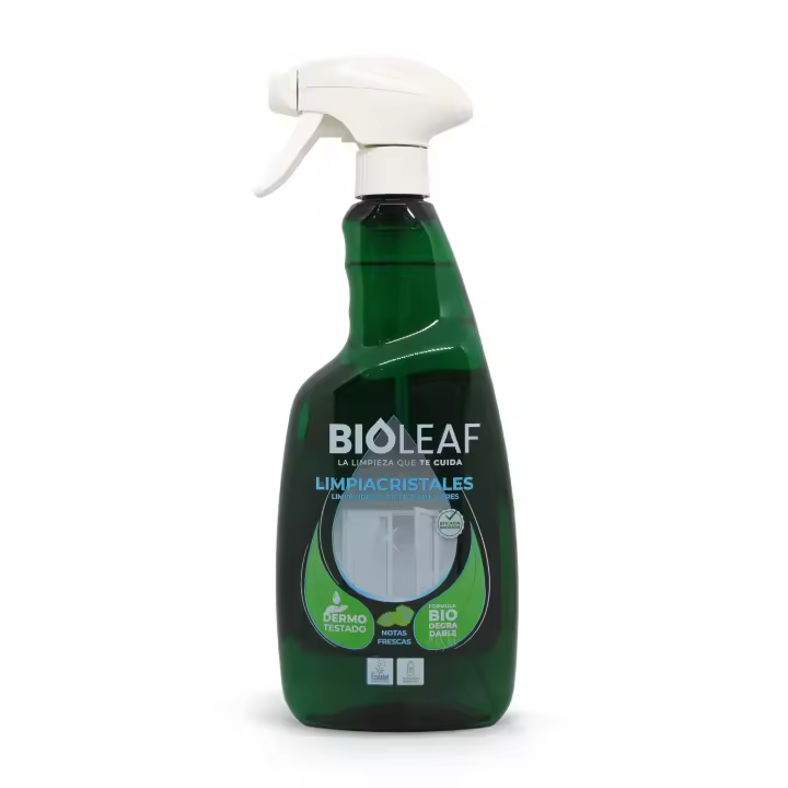 BIOLEAF | Limpiacristales Ecológico | Sin Residuos ni Marcas | Dermatológicamente Testado | Seguro y Eficaz para Hogares | 750ml - 1
