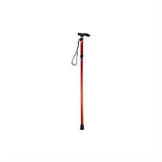 Muletas plegables de aleación de aluminio, muletas ajustables antideslizantes, bastones de escalada telescópicos (rojo) - 1