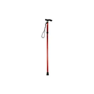 Muletas plegables de aleación de aluminio, muletas ajustables antideslizantes, bastones de escalada telescópicos (rojo) - 1