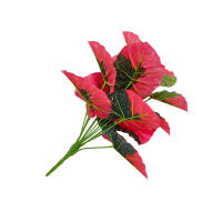 Arbusto Artificial De Hojas Rojas JESOKIN Decoración De Flores Falsas Para Hogar Oficina Fiesta Boda Simulación De Bonsái En Maceta - details 12
