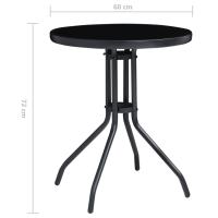vidaXL Juego de bistró de jardín 3 piezas negro y antracita - details 6