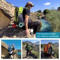 Ociodual Mochila Senderismo 30L Naranja Ligera Impermeable Mochila Viaje Supervivencia Plegable Mochila Mujer Camping Mochila Hombre Trekking Montaña Mochilas Marcha Nórdica Deporte - details 7