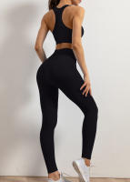 Conjunto De Fitness Para Mujer Verano 2 Piezas Ropa Deportiva Transpirable Sujetador Sin Aros Y Leggings De Cintura Alta Para Yoga Y Gimnasio - details 5
