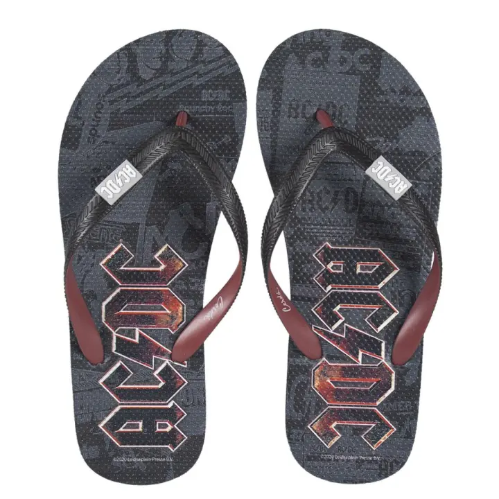 Chanclas AC/DC Negras con Estampados para Hombre - Producto Oficial - 1