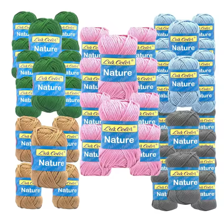 Lote 50 Ovillos nature Bambú & Lana Merino – Suavidad Natural Confort Premium | 50g | Agujas 4-5 mm | LANAS LUZ COLOR lote 2 - 1