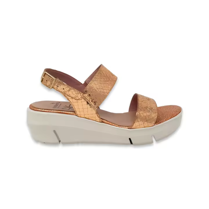 Sandalias marca Wonders modelo D-8207Sa para mujer en color metal - 1