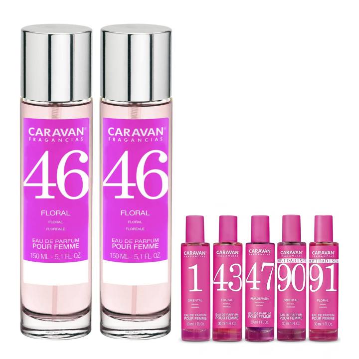 Caravan Fragancias - Perfume mujer Eau de Parfum pack 2 frascos de 150 ml + estuche con 5 miniaturas de 30 ml para… — oferta en Miravia
