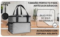 UNYCOS Bolsa Térmica Porta Alimentos 9 Litros - Nevera Portátil Impermeable - Lunch Bag con Bolsillos - details 3
