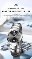 Reloj De Pulsera Para Hombre OPK 8105 Diseño De Diamantes Correa De Acero Inoxidable Resistente Al Agua Con Fecha Y Cuarzo - details 4