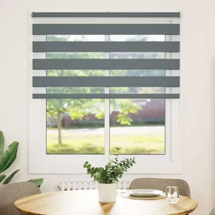 Estor cebra gris oscuro tejido ancho 130,9 cm poliéster - 1