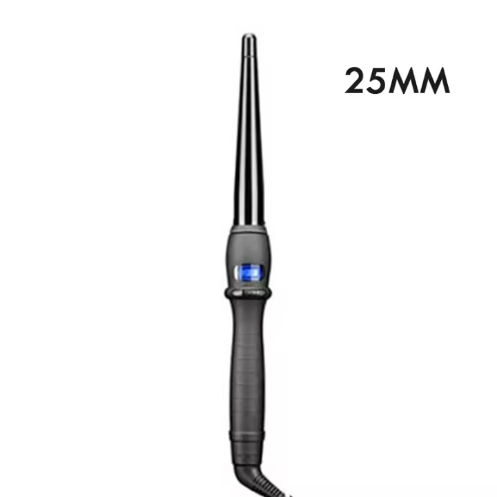 Rizador De Pelo Conico Profesional Cerámico Eléctrico Con Pantalla LCD Tenaza Individual Para Cabello Seco Máxima Temperatura 220°C - 1