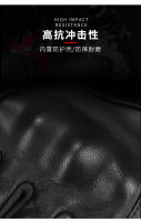 Guantes De Motocicleta Para Hombre Cuero Genuino Táctil Motocross Guantes De Carreras Negros Adecuados Para Todas Las Estaciones - details 30