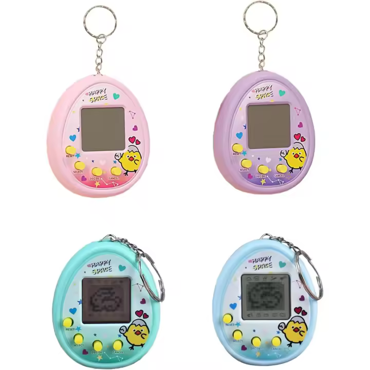 4 laveros electrónicos Virtuales de mascotas digitales nostálgicos con 168 mascotas en uno, juegos electrónicos Virtuales de Mano para niños, juego Divertida. - 1