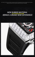 Reloj De Lujo Para Hombre ONOLA Diseño De Moda Con Diamantes Inlaidos Resistente Al Agua Mecánico Automático Material De Correa De Silicona - details 8