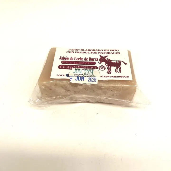 Jabón de leche de burra con aceite de oliva y coco - 1