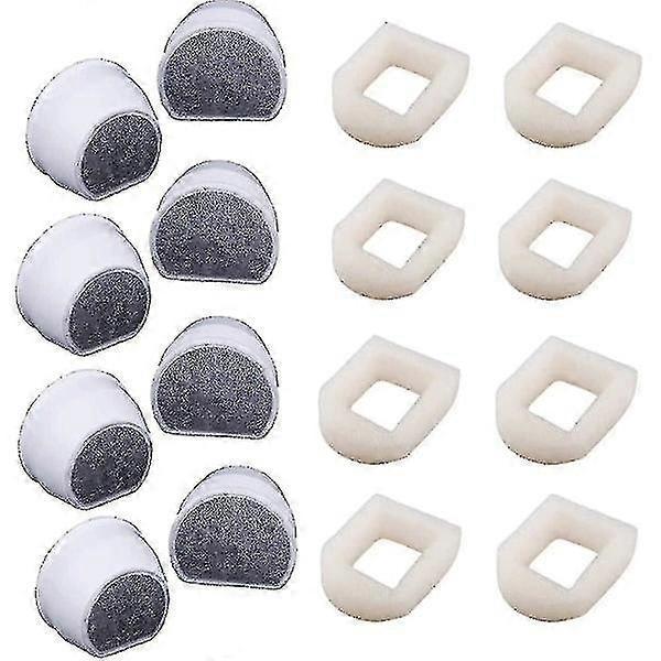 Paquete de 16 prefiltros de espuma y filtros de carbón compatibles con Petsafe Drinkwell Fountain Inox 360 Avalon