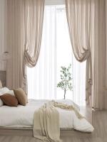Japanese style thickened cotton and linen semi shading curtains for bedrooms, living rooms, and curtains - details 3