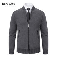 Chaqueta De Punto Para Hombre 2023 Cuello Erguido Gruesa Y Cálida Cardigan Suéter Casual Abierta Por Cremallera Manga Larga - details 22