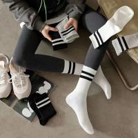Paquete de 6 calcetines de rayas, calcetines cómodos y deportivos a media pierna, medias y calcetín para mujer - details 1