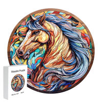 Rompecabezas De Madera En Forma Irregular De Animal Juego De Puzzle Redondo Para Adultos Caja De Regalo De San Valentín Y Navidad Decoración De Interiores - details 0