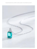 Zenyth-Conjunto de joyería de surrounded Verde y Azul para Mujer, de Plata de Ley 925, de Compromiso de Boda gift - details 7