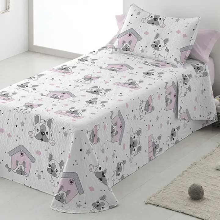 Colcha Bouti Dog Azul o Rosa Gamberritos Kids 190x90 - 1