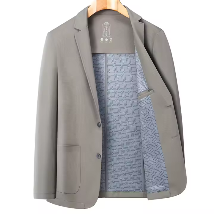 Chaqueta Occidental Sólida De Alta Calidad Para Hombre Moda Otoño Negocios Casual Talla M-4XL Abierta Por Encima Estilo Inteligente - 1