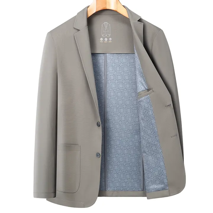 Chaqueta Occidental Sólida De Alta Calidad Para Hombre Moda Otoño Negocios Casual Talla M-4XL Abierta Por Encima Estilo Inteligente - 1