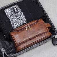 Neceser de Cuero personalizado con compartimento inferior, Gancho, neceser de afeitar Grande impermeable - details 1