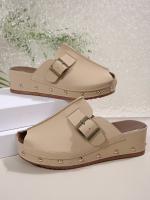 SP Zapatillas de Suela Gruesa para Mujer, novedad de Verano 2025, zapatillas de Suela Gruesa con punta Cerrada de gran tamaño y cinturón de cinturón decorativo. - details 18