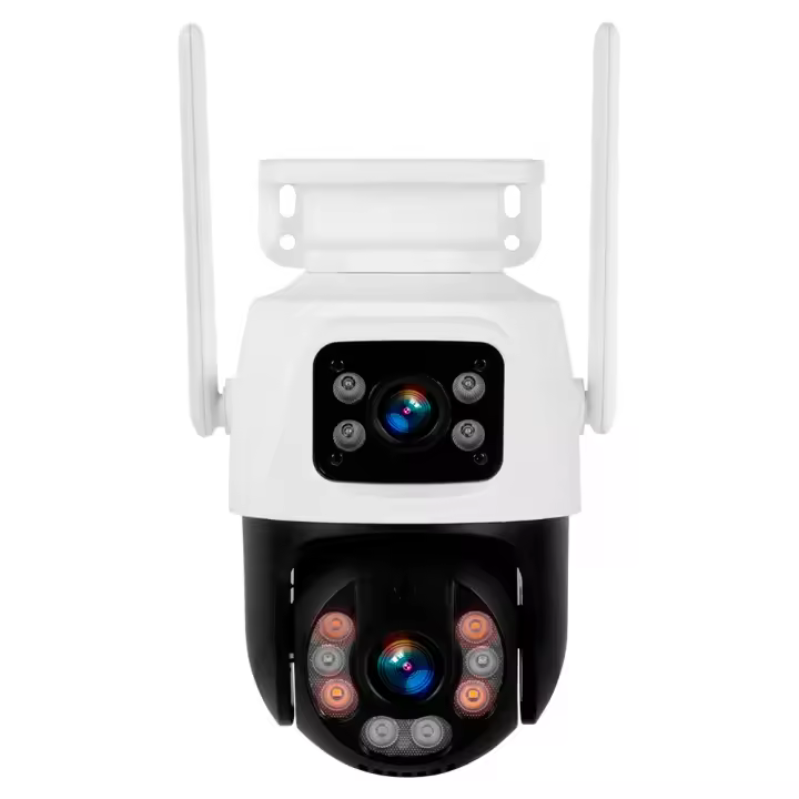 Cámara De Seguridad FUERS 6MP WiFi Exterior Con Lente Dual Monitoreo CCTV IP Onvif iCSEE Pantalla Doble Negro Resistente Al Agua IP66 - 1