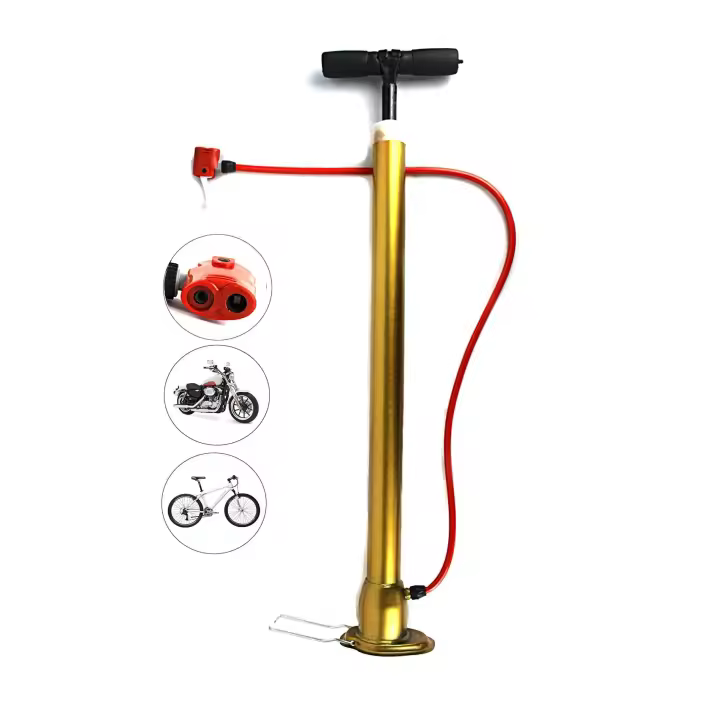 MOLCARAUTO Bomba de aire de pie para bicicleta Inflador de neumáticos Válvula Schrader Presta 120 Psi - 1