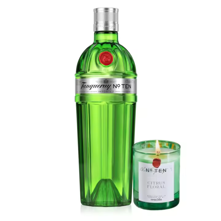 Tanqueray No. Ten Distilled, Ginebra 0.7L con Vela de Regalo - 1