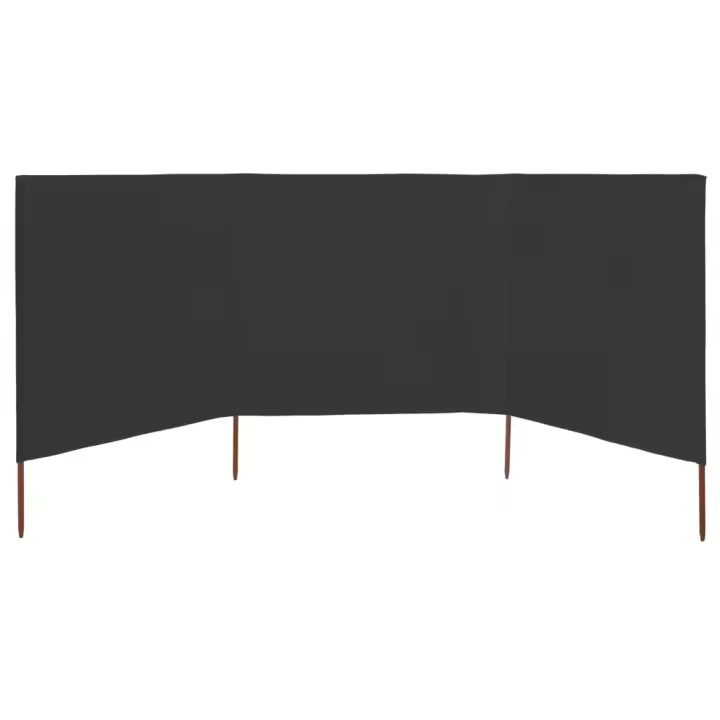 Paraventos de Playa de 3 paneles de Tela 400x120 cm Gris - 1