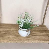 Mini Plantas Simuladas En Maceta Pequeñas Decoración Para El Hogar Plástico BONSAI Verde Artificial Pack De 1 O 2 - details 4