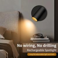 Lámpara De Pared LED Recargable Con Control Táctil Luz Sin Cable Rotatable Magnética Para Interiores Estilo Contemporáneo - details 0