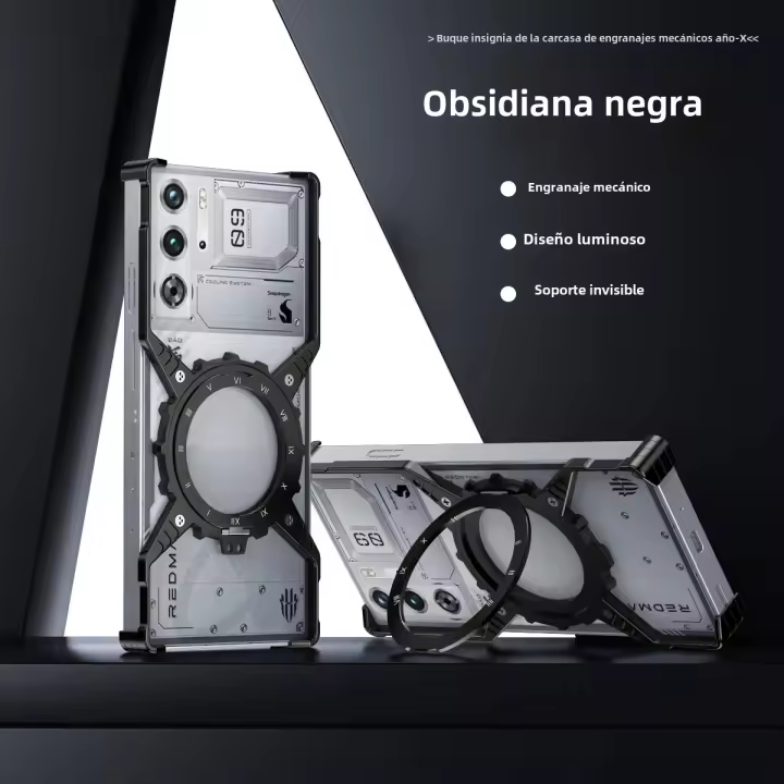 Funda De Teléfono Para Red Magic 10ProPlus 8Pro X Mecánica Luminosa Soporte Aluminio Antivolpes With Marco Metálico Y Disipación De Calor - 1