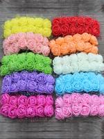 144pcs Flores De Terciopelo Mini Rosa Pe Para Boda Decoración De Hogar Scrapbooking DIY Coronas Artificiales Flores 2cm - details 5