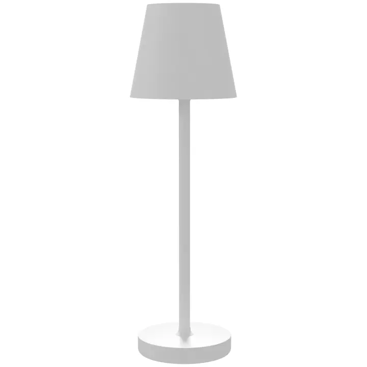HOMCOM Lámpara de Mesita de Noche con Luces LED Lámpara de Mesa Inalámbrica USB-C Recargable 3 Colores Pantalla de Acrílico para Dormitorio Salón Ø11,2x36,5 cm Blanco - 1