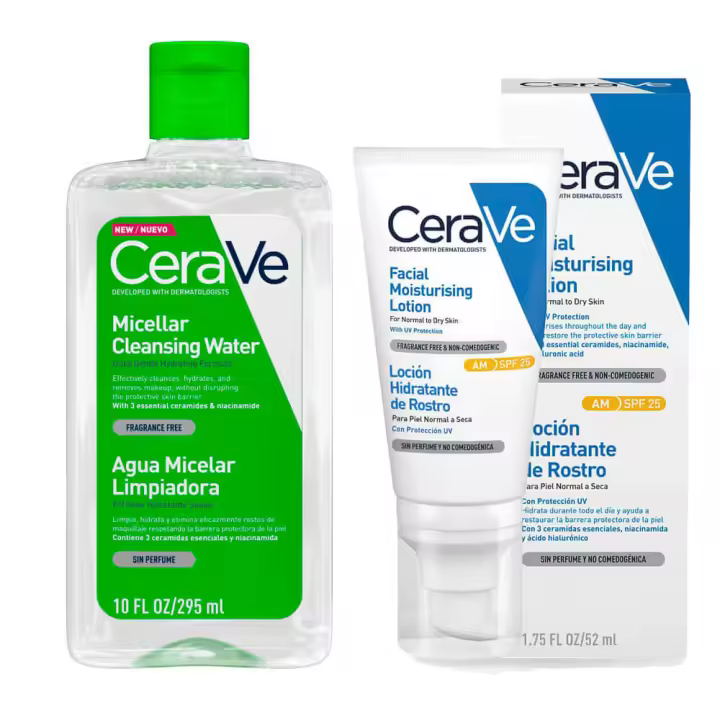 Cerave Agua Micelar Limpiadora 295 ml+ Cerave Loción Hidratante Facial Spf30 52 ml Pack Precio Especial - 1