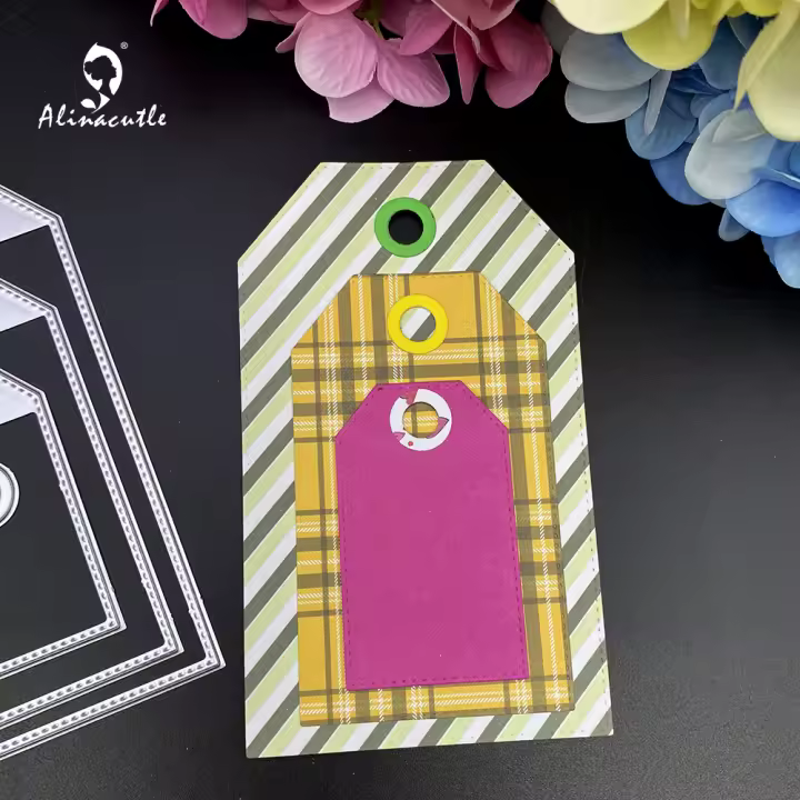 Alinacutle 3pcs Etched Dies Conjunto De Etiquetas Cortadora De Metal Para Scrapbooking Papel Y Manualidades Estilo Artístico - 1