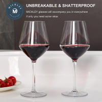 MICHLEY Juego De Vino De Plástico Tritan Indestructible 2/4/6 Piezas Para Fiesta Barra Al Aire Libre Lavable Para Bodas Cumpleaños Agradecimientos - details 2