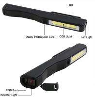 Linterna Taller LED Recargable, 2Pcs Linterna De Trabajo 300 Lumens LáMpara 3W Recargable Luz Intermitente SOS LáMpara De InspeccióN con Clip MagnéTico, Incluye BateríAs Y Cable Micro USB - details 3