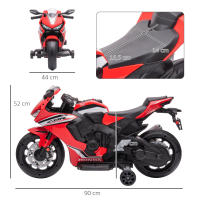 HOMCOM Moto Eléctrica con Licencia Honda para Niños de 3-5 Años Moto a Batería 6V con Faro Bocina Música y Ruedas Auxiliares Extraíbles Carga 30 kg 90x44x52 cm - details 2