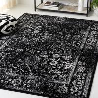 Alfombra Adirondack Colección Accento Negro Azul Oriental Fácil De Limpiar Ideal Para Áreas De Alta Tráfico Entrada Sala De Estar Dormitorio - details 6