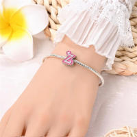 925 Plata Esterlina Romántica Rosa 26 Letras DIY Encantos Bolas Adecuadas Para Pulseras Pandora Joyería Fina Regalo De Cumpleaños - details 30