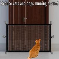 Valla Para Perros Con 4 Gancho Protección De Barriada Para Mascotas Malla Transpirable Plegable Sin Perforar Negro Valla De Seguridad Para Gatos - details 5